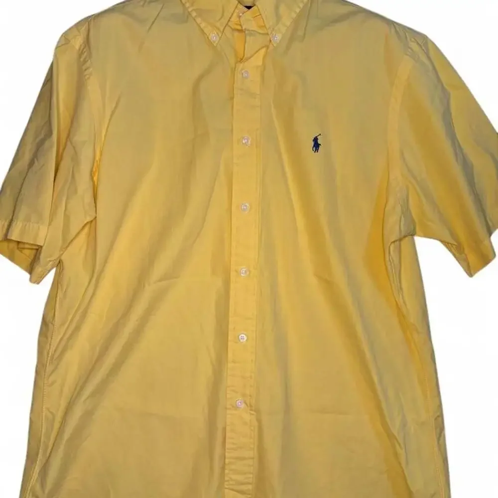 Ralph Lauren Classic Fit Short Sleeve Button Down Shirt Yellow Large